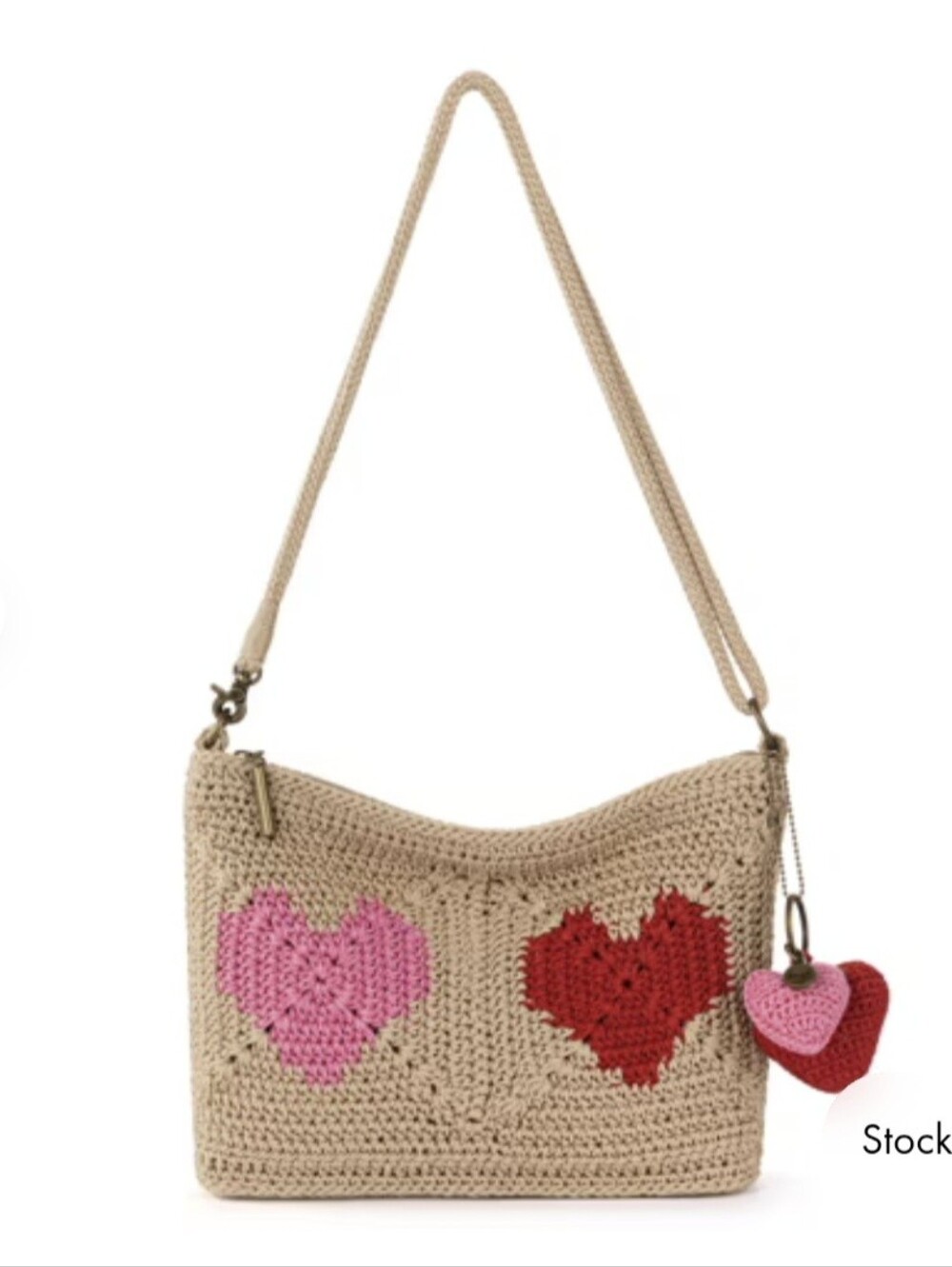 NWT the sak Lumi Bamboo Heart Crossbody Bag With Heart Charms